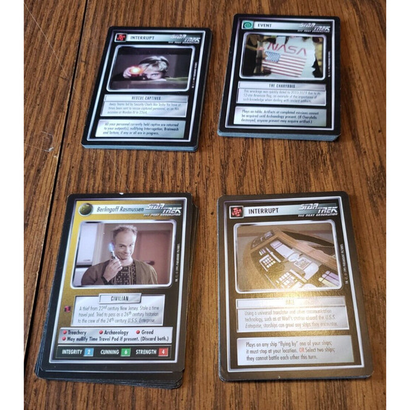 Star Trek CCG The Next Generation TNG Lot Of 30 Original Black Border Cards - Picture 2 of 3